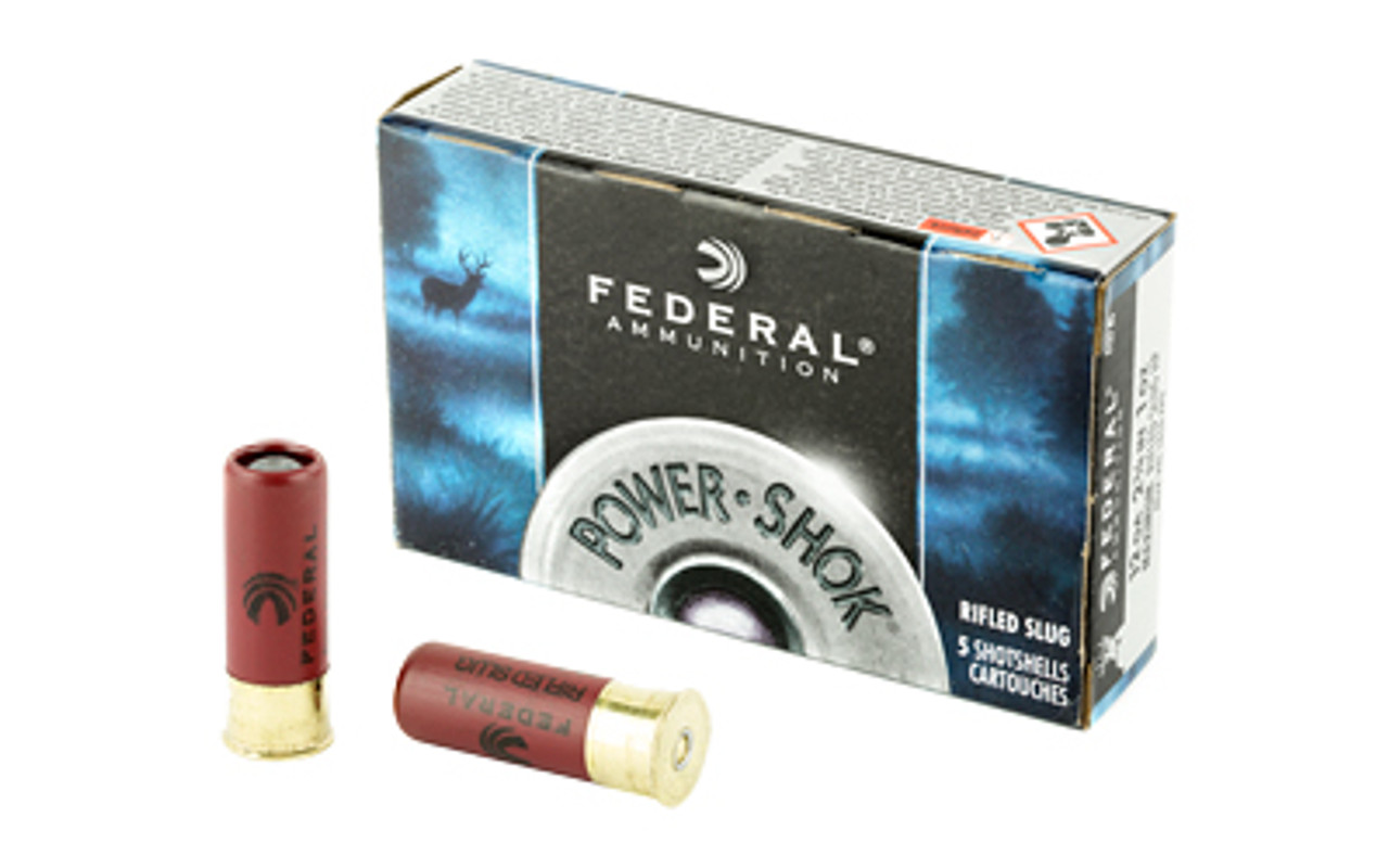 Federal Ammunition Power-Shok 12 Gauge 2.75 RIfled Slug 5 Rds 125oz Hollow  Point 1520 fps
