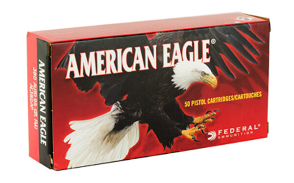 FEDERAL American Eagle 380ACP 95Gr 50Rd Box of Full Metal Jacket Ammunition (AE380AP)