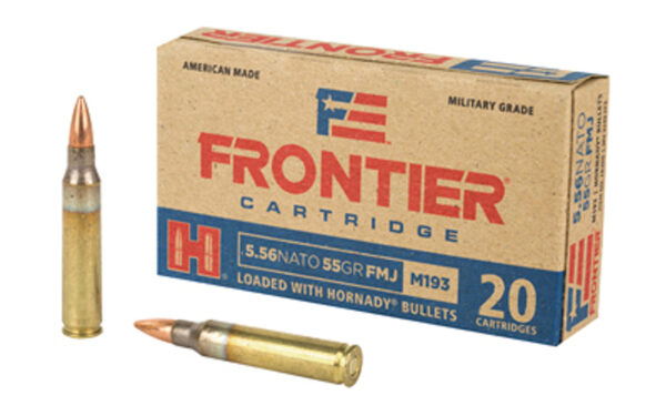 HORNADY Frontier Lake City 556 NATO 55 Grain 20 Round Box of FMJ M193 Rifle Ammunition (FR200)